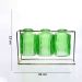 Kit com 3 Vasos de Vidro Verde com Suporte Dourado 13x21 cm - D'Rossi