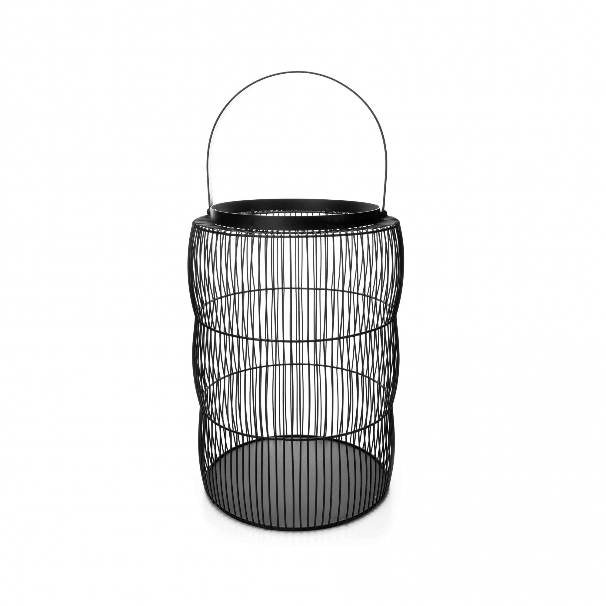 Lanterna Decorativa em Metal Preto 50x24x24 cm - D'Rossi