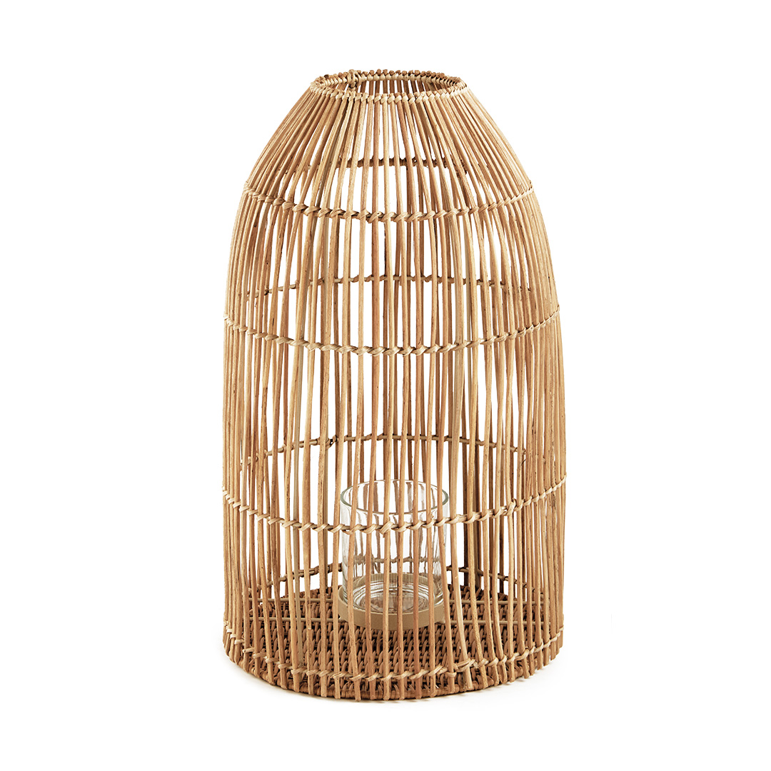 Lanterna Decorativa em Rattan 50x30 cm - D'Rossi