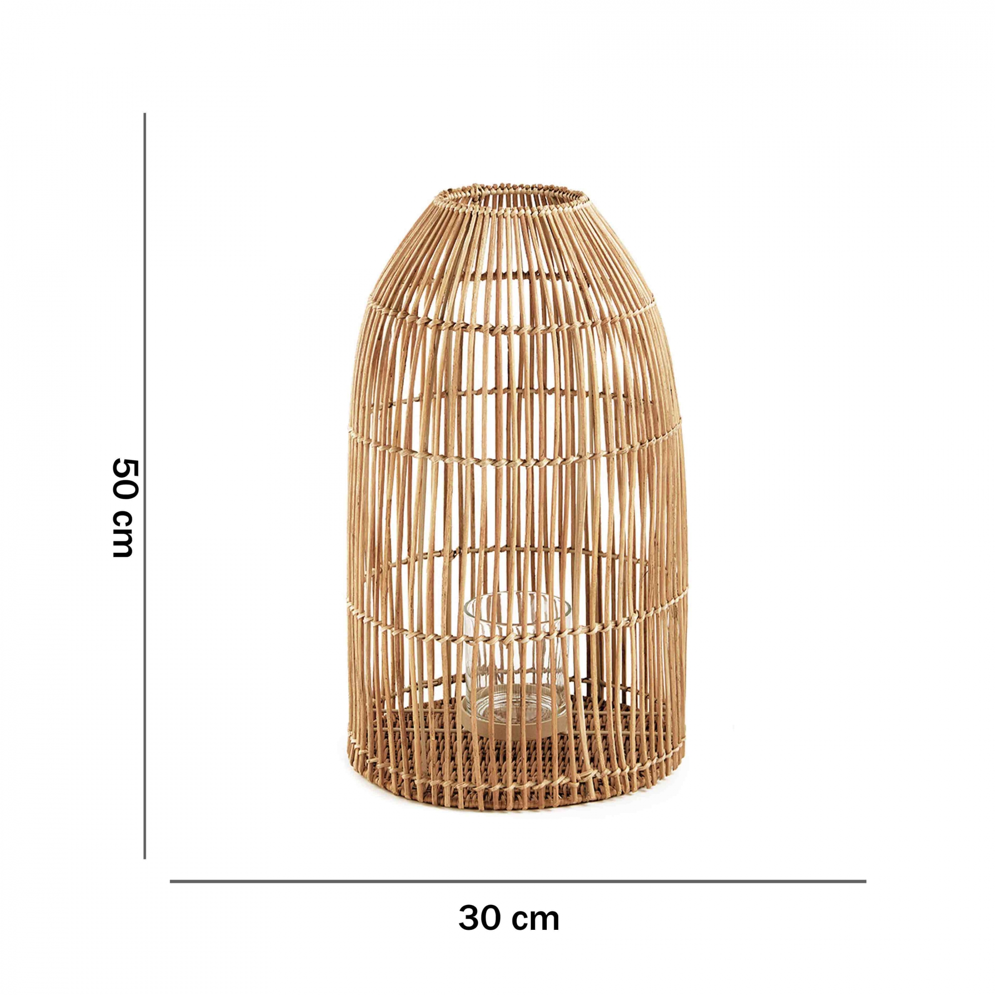 Lanterna Decorativa em Rattan 50x30 cm - D'Rossi