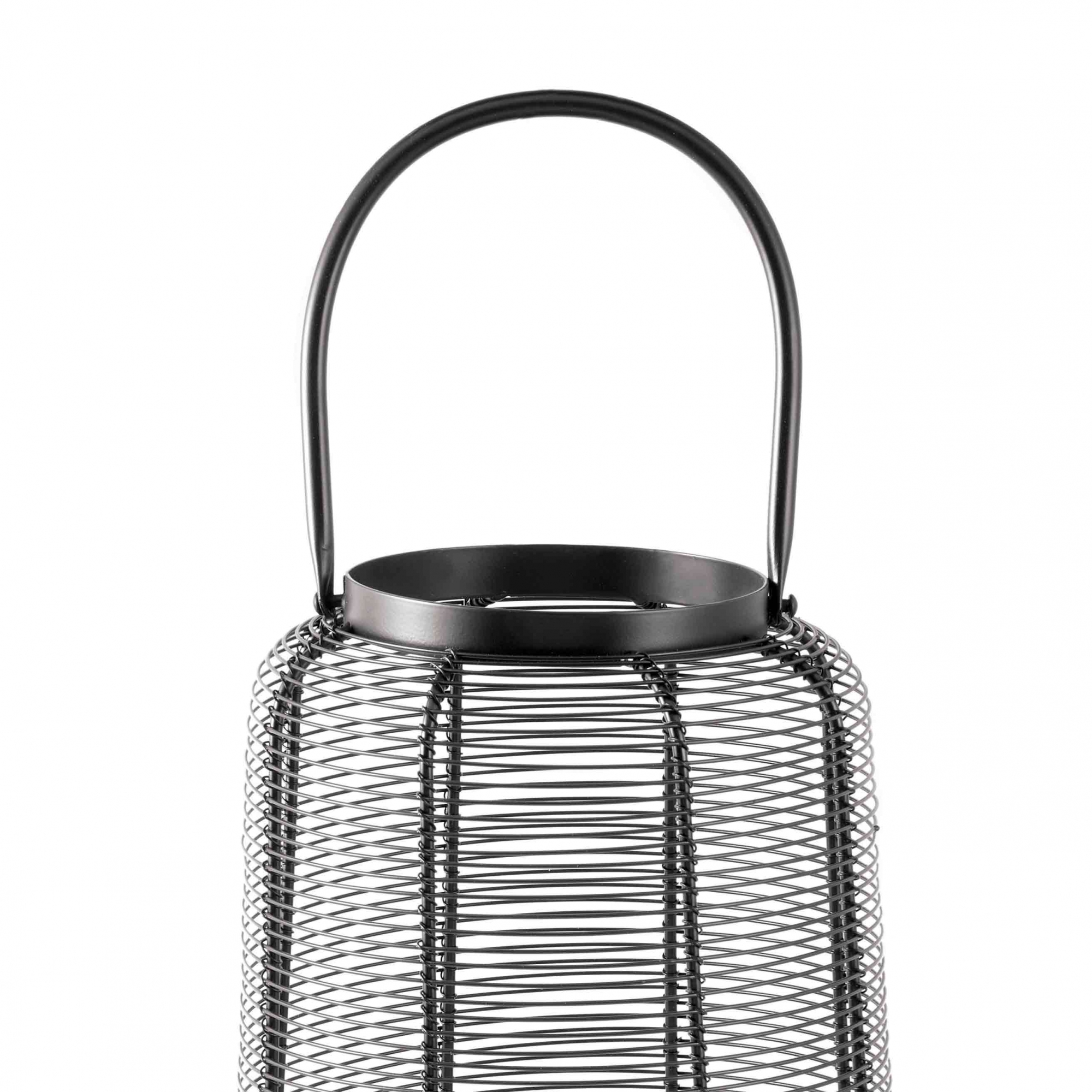 Lanterna Decorativo em Metal Preto 60x23x23 cm - D'Rossi