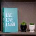 Livro Decorativo de Papel  Verde "Live Love Laugh Verde" 27x14x5 cm - D'Rossi