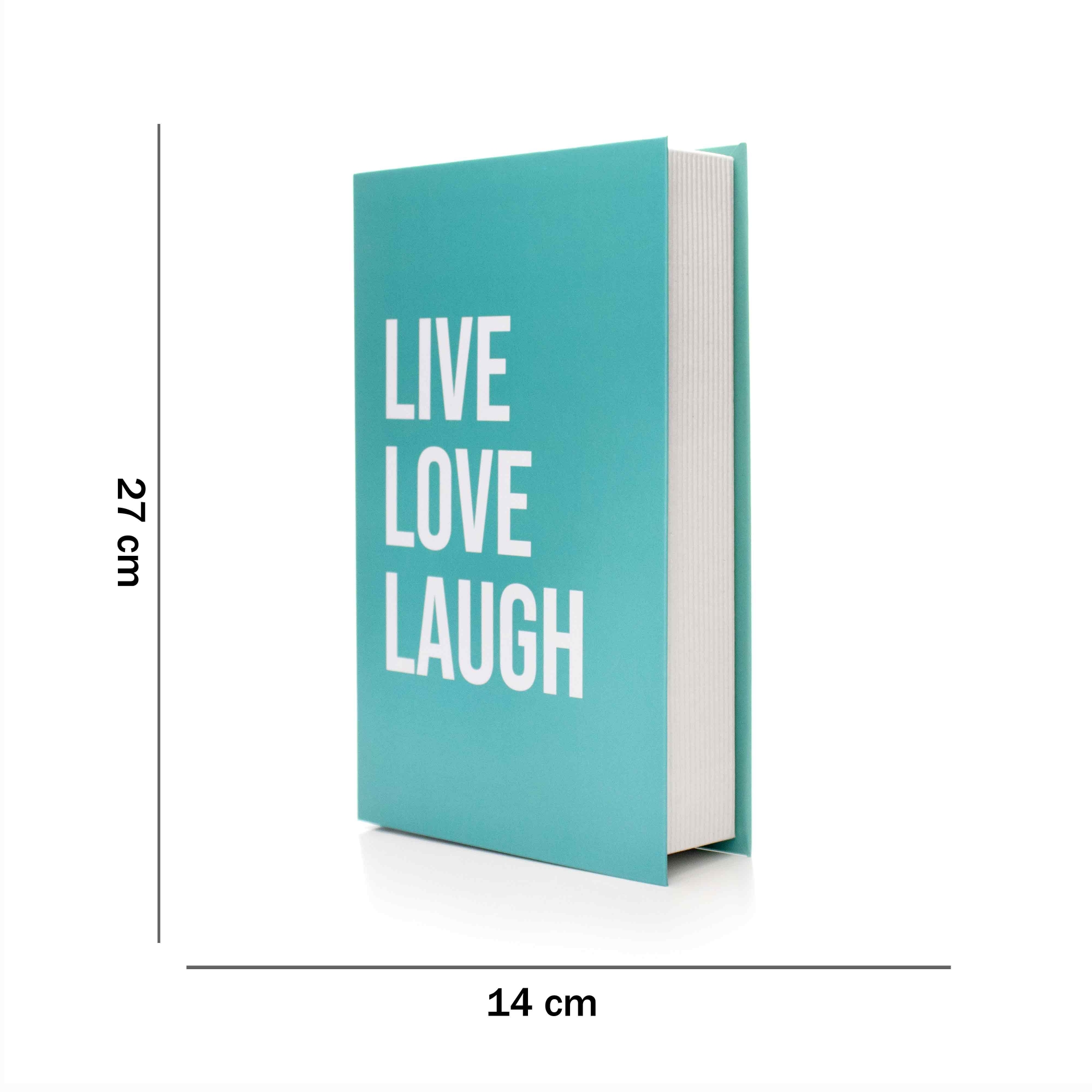Livro Decorativo de Papel  Verde "Live Love Laugh Verde" 27x14x5 cm - D'Rossi