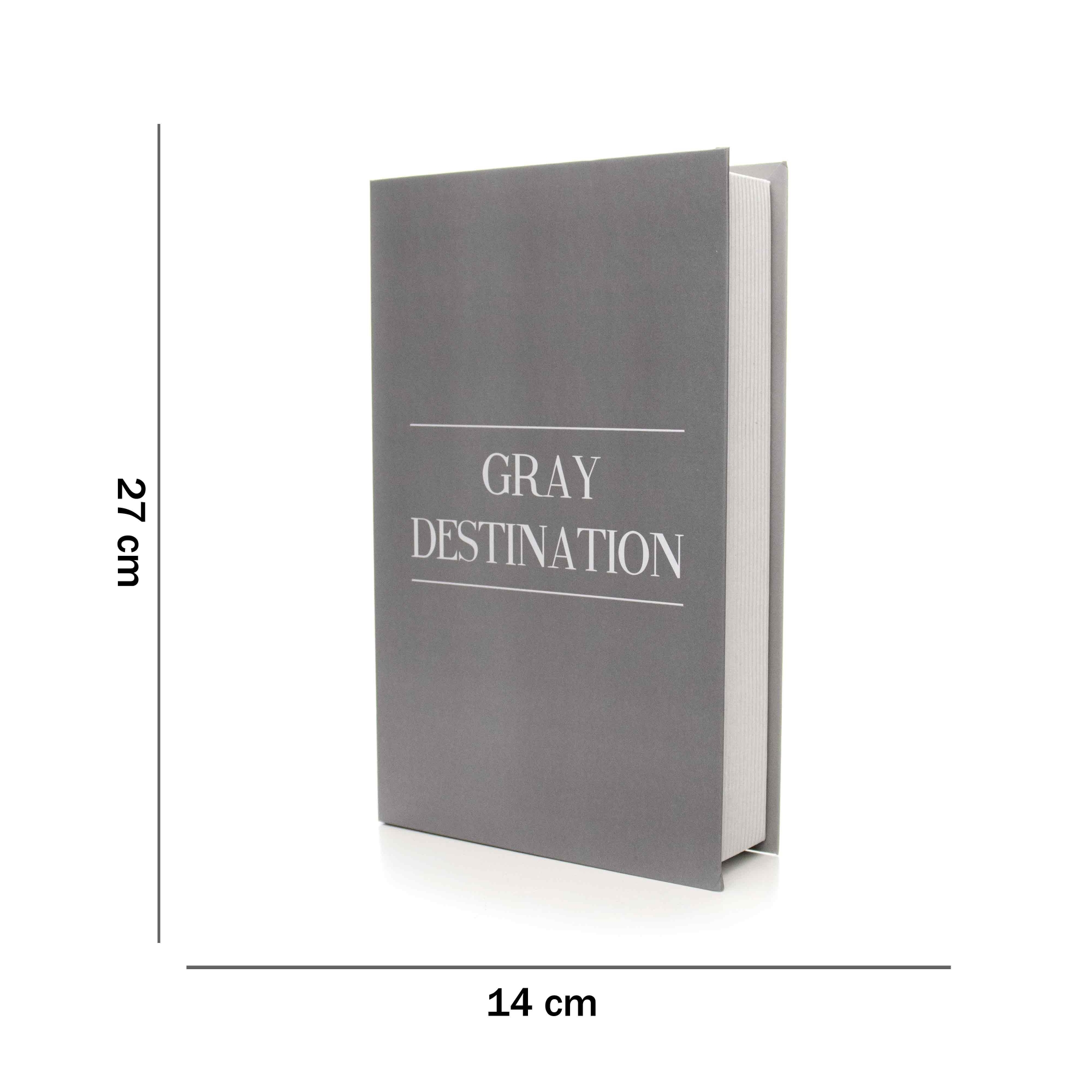 Livro Decorativo de Papel "Gray Destination Cinza" 27x17x5 Cm - D'Rossi