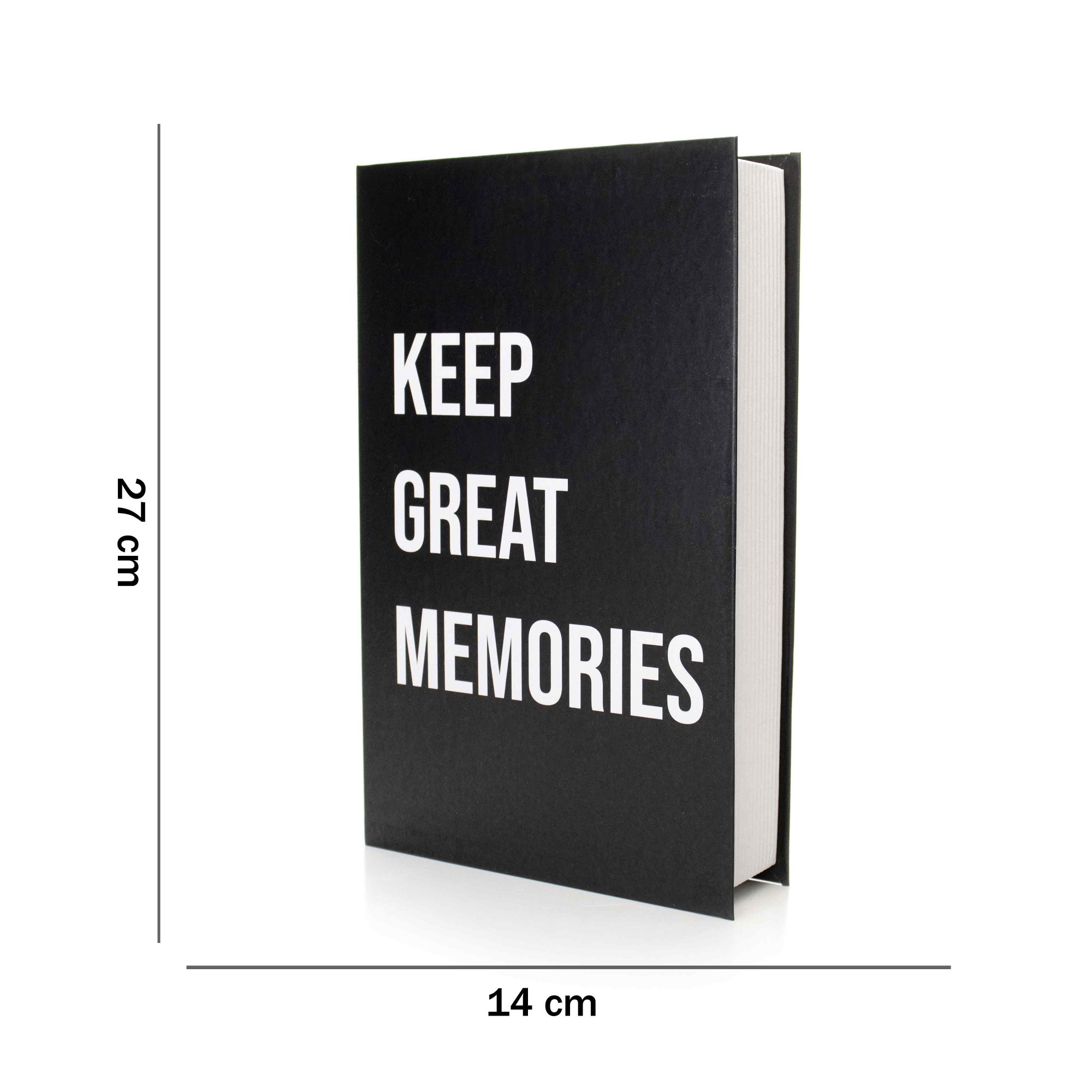 Livro Decorativo de Papel "Keep Great Memories" Preto 27x14x5cm - D'Rossi