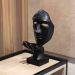 Máscara Sopro Decorativa Preto Fosco em Cerâmica 35x16x20 cm - D'Rossi