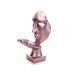 Máscara Sopro Decorativa Rosa Fosco em Cerâmica 35x16x20 cm - D'Rossi