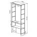 Módulo Para Guarda Roupa Steel Quadra com 02 Gavetas Estilo Industrial Vermont e Preto - D'Rossi