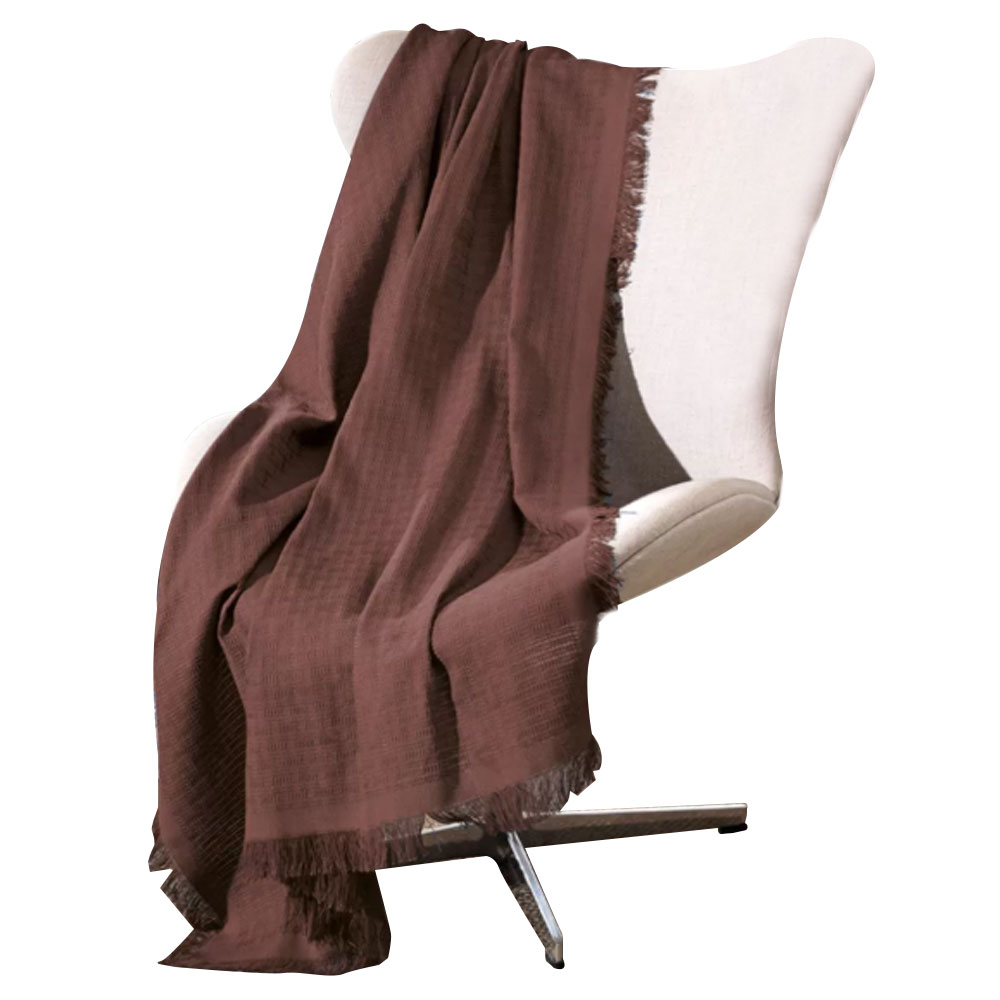 Manta de Algodão Unicolor Liso Marrom 150 x 210 cm D'Rossi