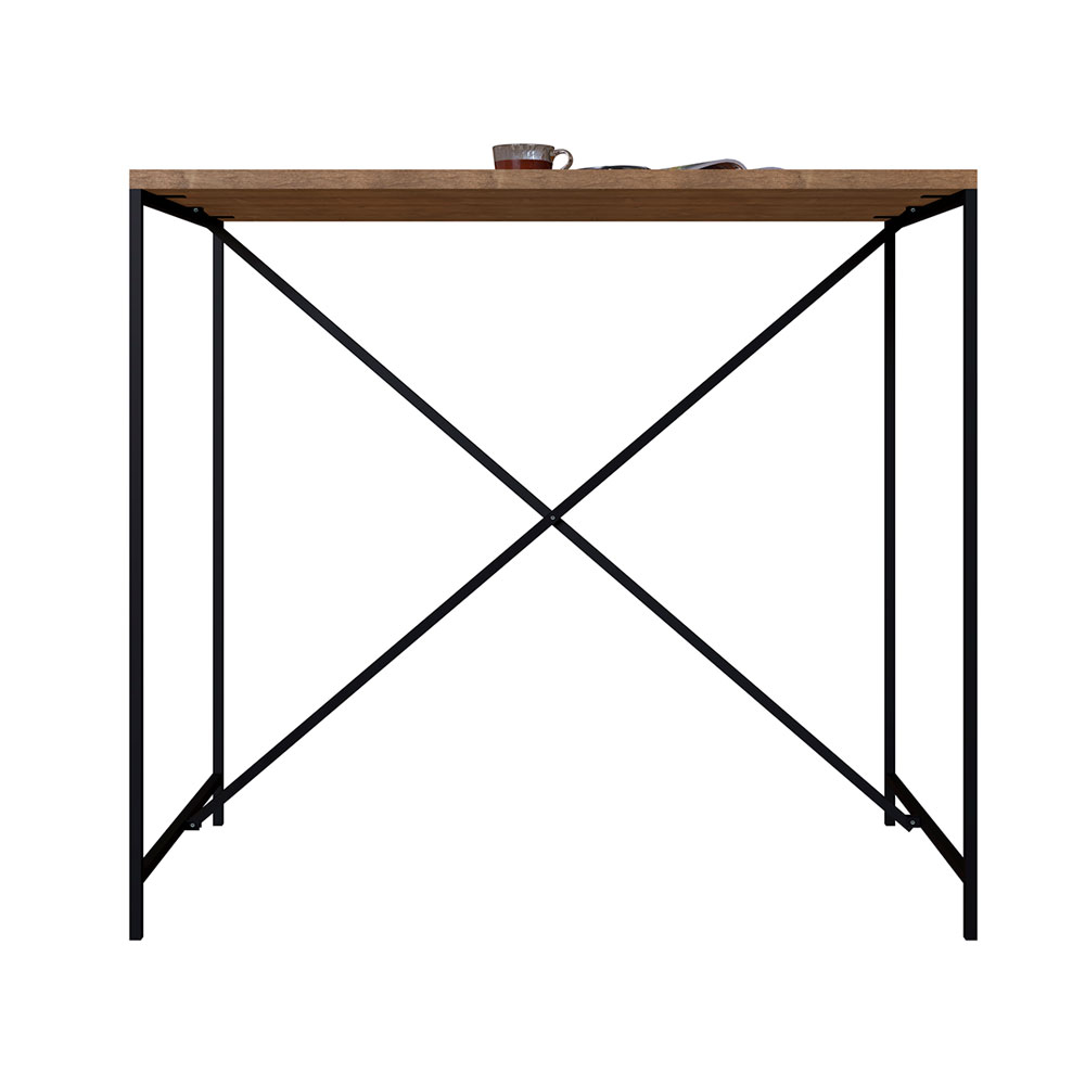 Mesa Bancada Steel Quadra Estilo Industrial Vermont e Preto 110 cm - D'Rossi