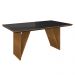 Mesa Jantar Mia 160x90 cm Preto com Base de Madeira Mel - D'Rossi