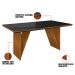 Mesa Jantar Mia 160x90 cm Preto com Base de Madeira Mel - D'Rossi