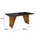 Mesa Jantar Mia 160x90 cm Preto com Base de Madeira Mel - D'Rossi