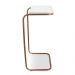 Mesa Lateral Tampo Branco Multiuso para Sofá Base Bronze D'Rossi