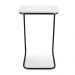 Mesa Lateral Tampo Branco Multiuso para Sofá Base Preto D'Rossi