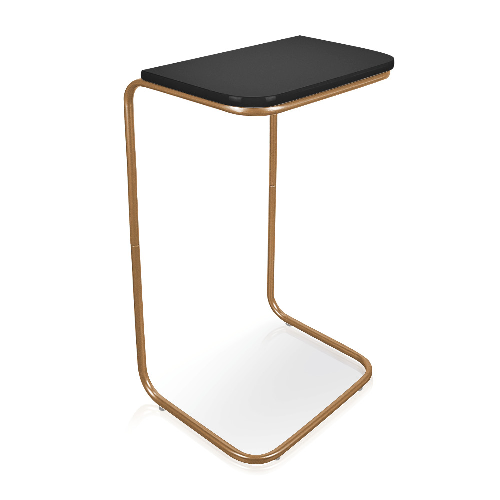 Mesa Lateral Tampo Multiuso Para Sofá Base  Dourado - D'Rossi