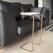 Mesa Lateral Tampo Multiuso Para Sofá Base  Dourado - D'Rossi