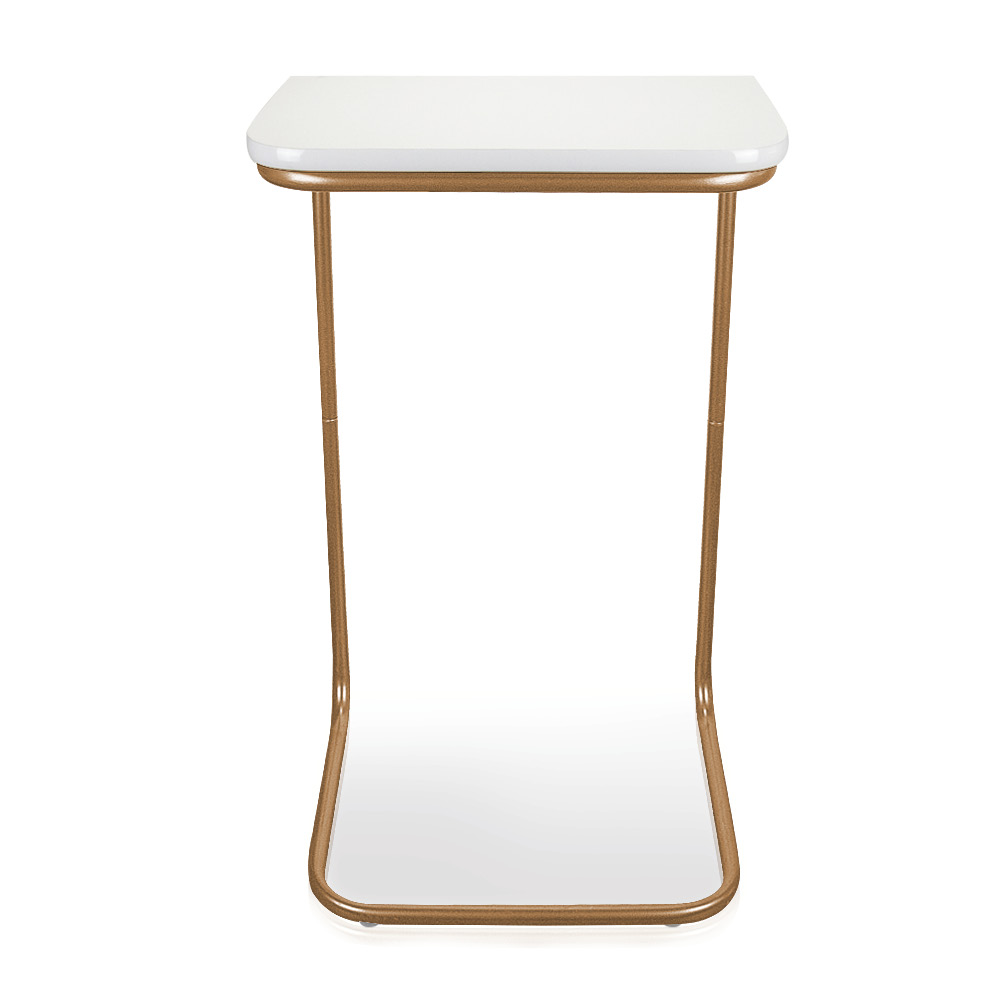 Mesa Lateral Tampo Multiuso Para Sofá Base  Dourado - D'Rossi