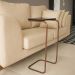 Mesa Lateral Tampo Multiuso Para Sofá Base Bronze J01 - D'Rossi