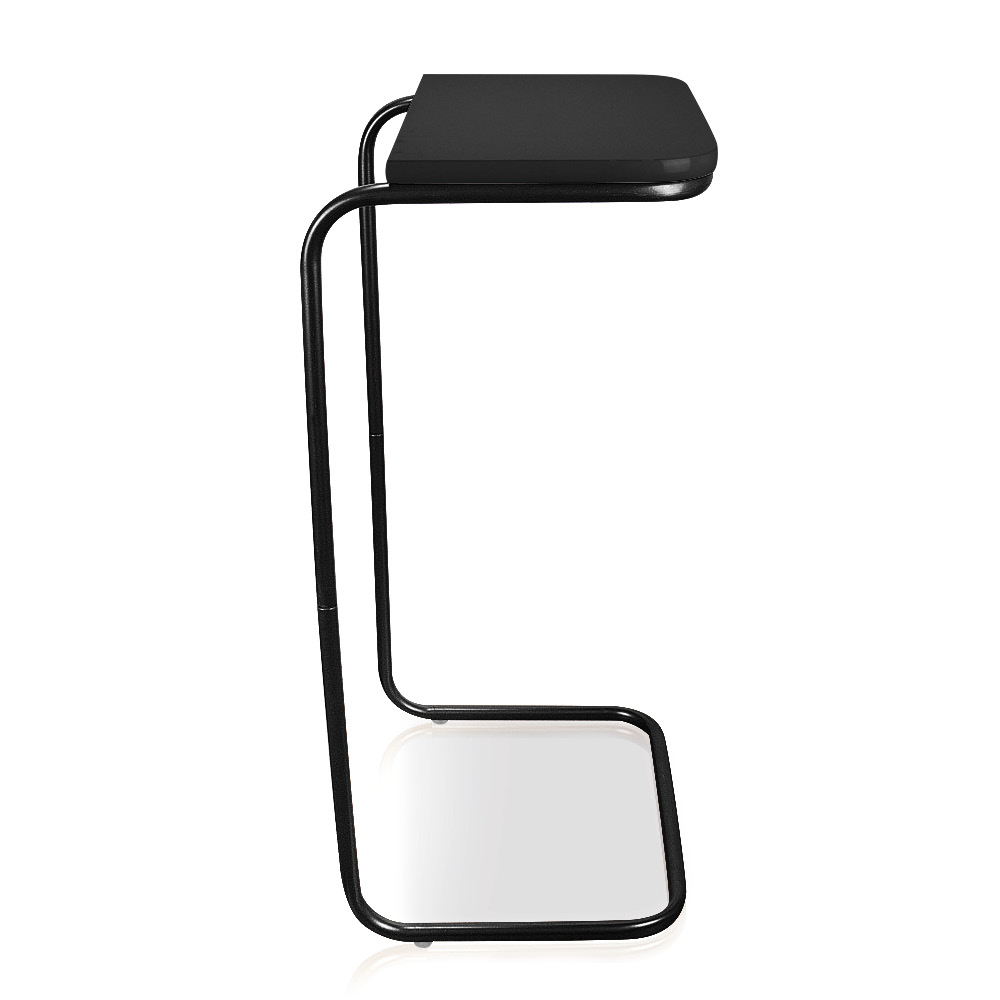 Mesa Lateral Tampo Multiuso Para Sofá Base Preto - D'Rossi