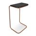 Mesa Lateral Tampo Preto Multiuso para Sofá Base Bronze D'Rossi