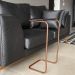Mesa Lateral Tampo Preto Multiuso para Sofá Base Bronze D'Rossi