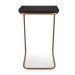 Mesa Lateral Tampo Preto Multiuso para Sofá Base Bronze D'Rossi