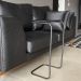 Mesa Lateral Tampo Preto Multiuso para Sofá Base Metálica D'Rossi