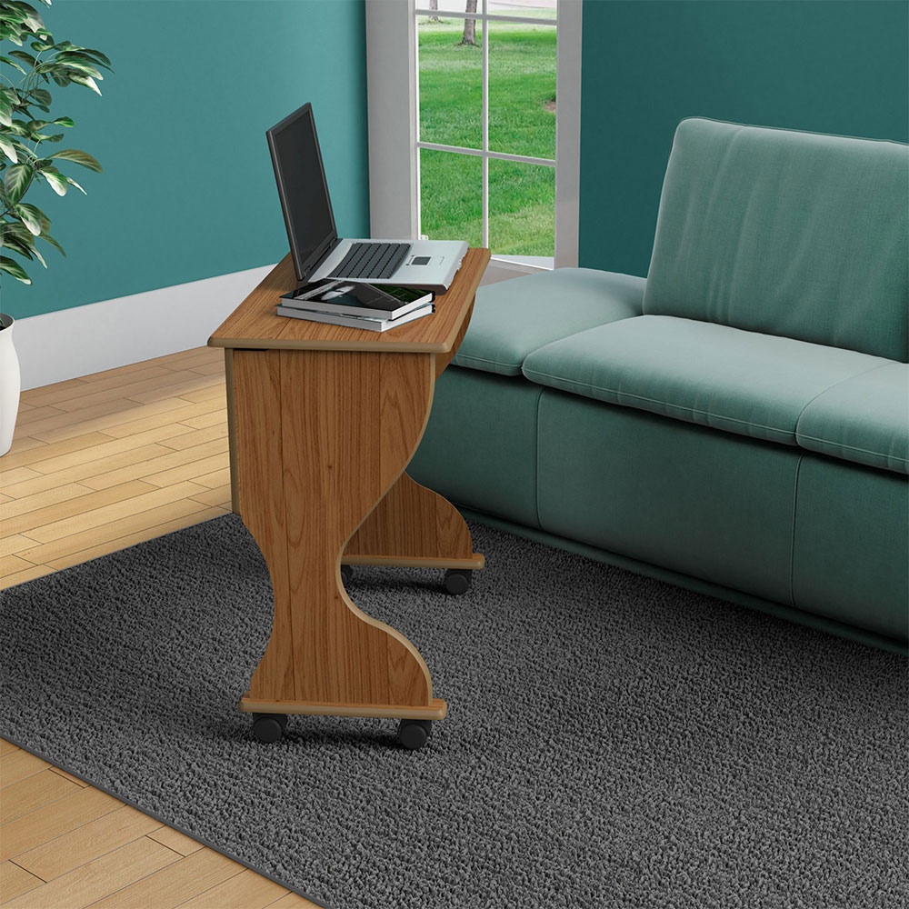 Mesa Para Computador Dobrável com Rodízios Freijó - D'Rossi