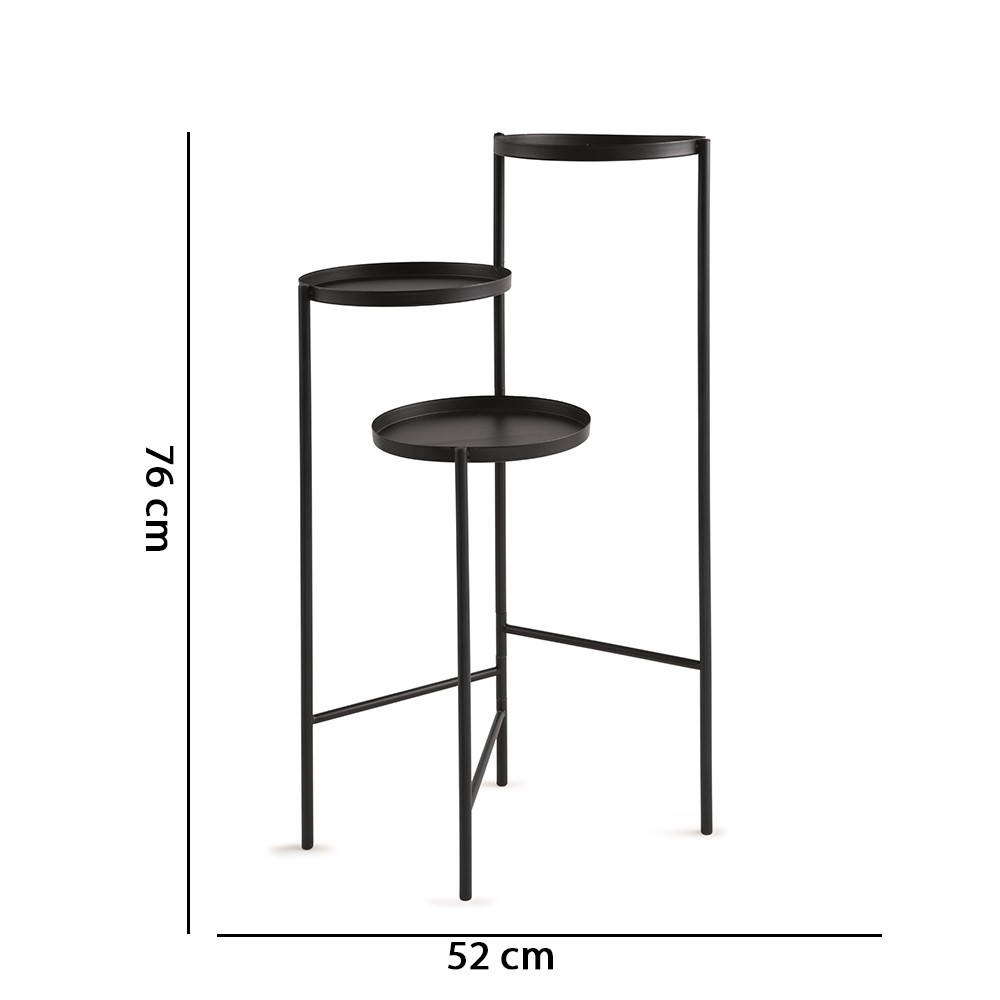 Mesa de Apoio Preto 76x52 cm - D'Rossi