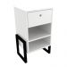 Mesa de Cabeceira Wolli 1 Gaveta Branco D'Rossi