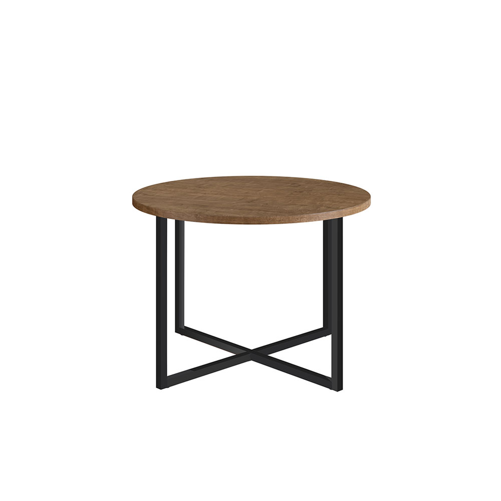 Mesa de Centro Média Estilo Industrial Vermont Base Metálica Preto - D'Rossi