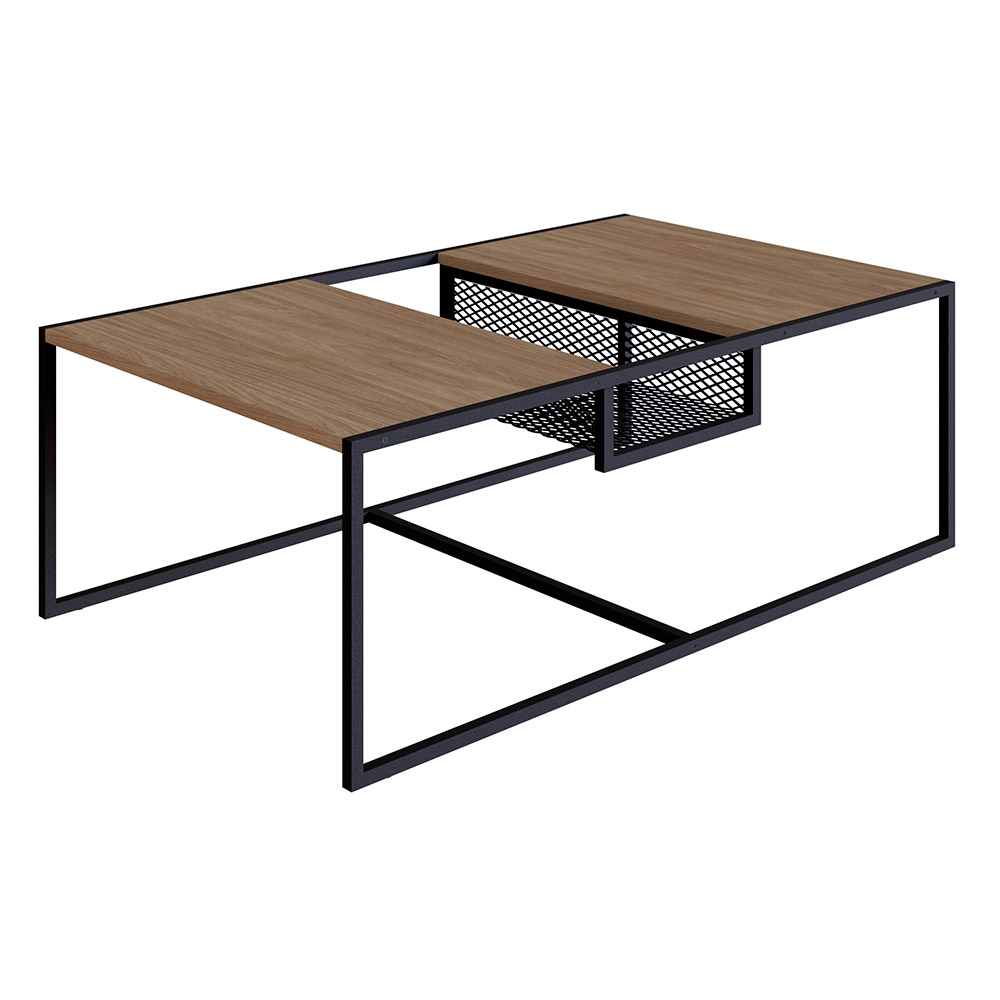 Mesa de Centro New 100 cm Hanover e Preto - D'Rossi