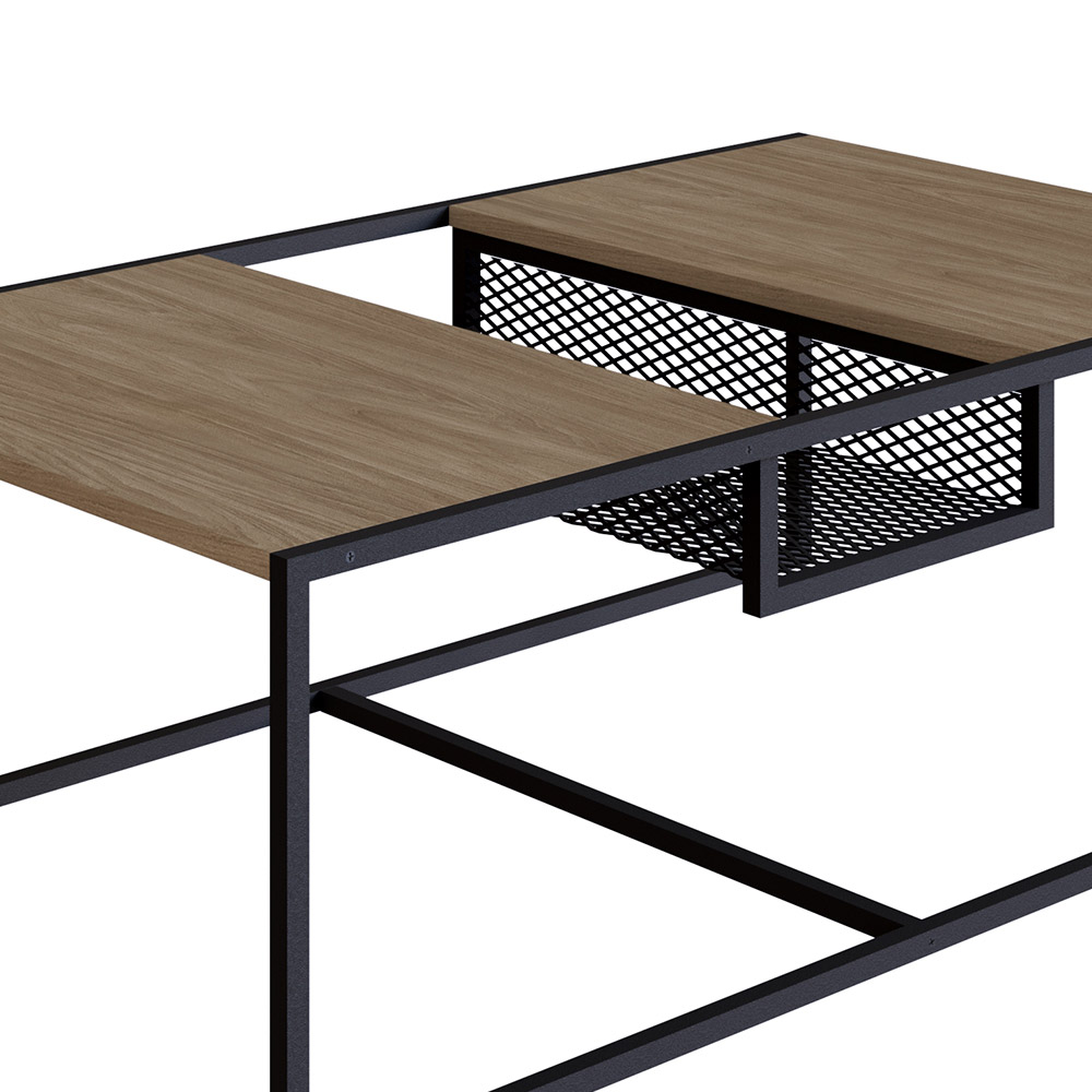 Mesa de Centro New 100 cm Hanover e Preto - D'Rossi