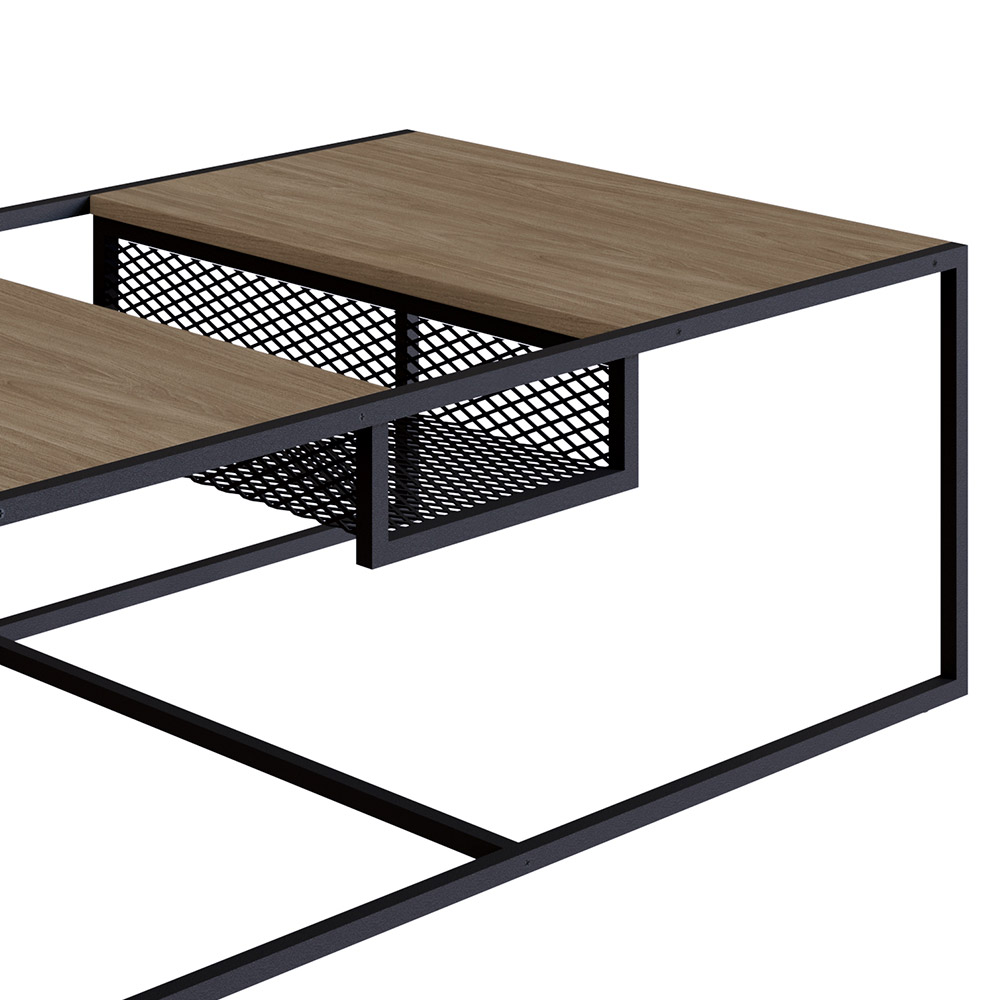 Mesa de Centro New 100 cm Hanover e Preto - D'Rossi
