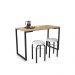 Mesa de Cozinha Industrial Porto Natural 120 cm com 02 Banquetas Manu Corino Branco - D'Rossi