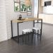 Mesa de Cozinha Industrial Porto Natural 120 cm com 02 Banquetas Manu Corino Branco - D'Rossi