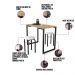 Mesa de Cozinha Industrial Porto Natural 120 cm com 02 Banquetas Manu Corino Branco - D'Rossi