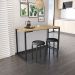 Mesa de Cozinha Industrial Porto Natural 120 cm com 02 Banquetas Manu Corino Preto - D'Rossi