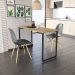 Mesa de Cozinha Industrial Porto Natural 120 cm com 02 Cadeira Eiffel Preto - D'Rossi