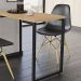 Mesa de Cozinha Industrial Porto Natural 120 cm com 02 Cadeira Eiffel Preto - D'Rossi