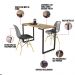 Mesa de Cozinha Industrial Porto Natural 120 cm com 02 Cadeira Eiffel Preto - D'Rossi