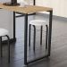 Mesa de Cozinha Industrial Porto Natural 120 cm com 04 Banquetas Manu Corino Branco - D'Rossi