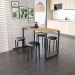 Mesa de Cozinha Industrial Porto Natural 120 cm com 04 Banquetas Manu Corino Preto - D'Rossi