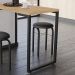 Mesa de Cozinha Industrial Porto Natural 120 cm com 04 Banquetas Manu Corino Preto - D'Rossi