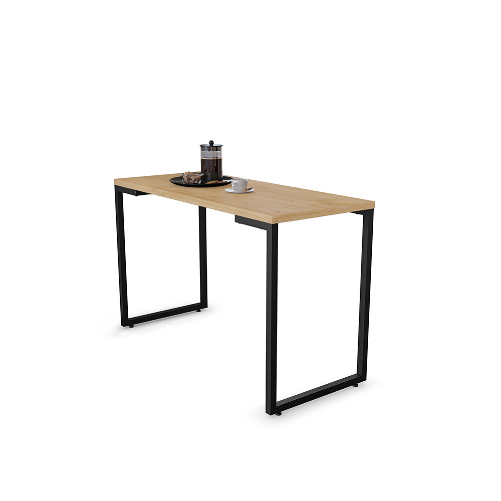 Mesa de Cozinha Industrial Porto Natural 120 cm com 04 Banquetas Manu Corino Preto - D'Rossi