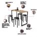 Mesa de Cozinha Industrial Porto Natural 120 cm com 04 Banquetas Manu Corino Preto - D'Rossi