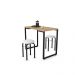 Mesa de Cozinha Industrial Porto Natural 90 cm com 02 Banquetas Manu Corino Branco - D'Rossi