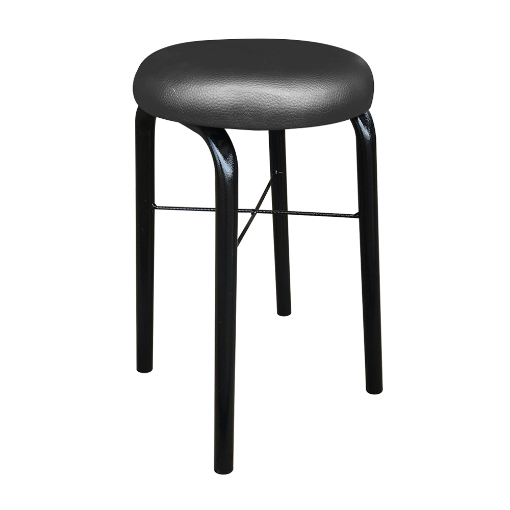 Mesa de Cozinha Industrial Porto Natural 90 cm com 02 Banquetas Manu Corino Preto - D'Rossi