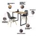 Mesa de Cozinha Industrial Porto Natural 90 cm com 02 Cadeiras Eiffel Preto - D'Rossi